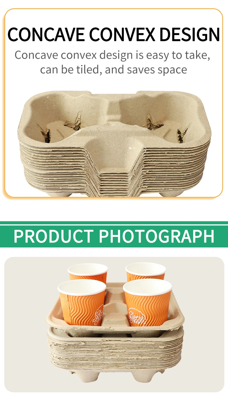 Disposable 4 Cup Carrier Take Away Cardboard Paper Cup Holders